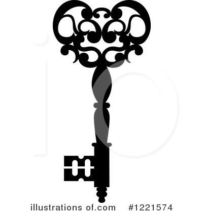 Royalty-Free (RF) Skeleton Key Clipart Illustration by Vector Tradition SM - Stock Sample #1221574