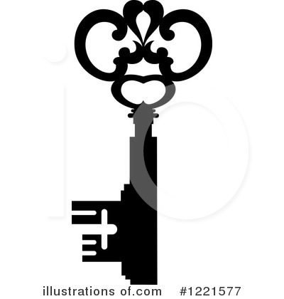 Royalty-Free (RF) Skeleton Key Clipart Illustration by Vector Tradition SM - Stock Sample #1221577