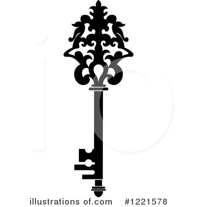 Royalty-Free (RF) Skeleton Key Clipart Illustration by Vector Tradition SM - Stock Sample #1221578