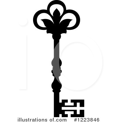 Royalty-Free (RF) Skeleton Key Clipart Illustration by Vector Tradition SM - Stock Sample #1223846