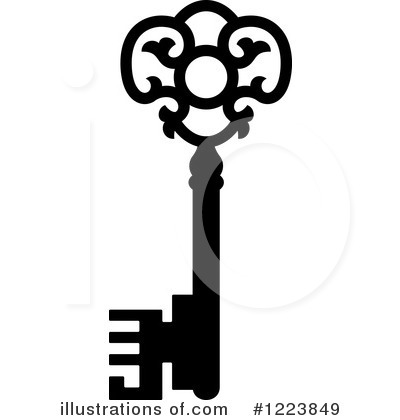 Royalty-Free (RF) Skeleton Key Clipart Illustration by Vector Tradition SM - Stock Sample #1223849