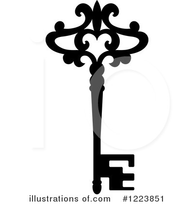Royalty-Free (RF) Skeleton Key Clipart Illustration by Vector Tradition SM - Stock Sample #1223851