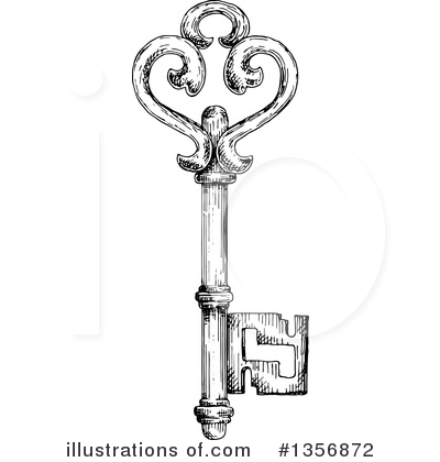 Royalty-Free (RF) Skeleton Key Clipart Illustration by Vector Tradition SM - Stock Sample #1356872