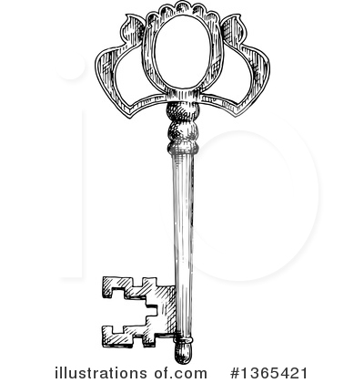 Royalty-Free (RF) Skeleton Key Clipart Illustration by Vector Tradition SM - Stock Sample #1365421