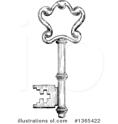 Royalty-Free (RF) Skeleton Key Clipart Illustration by Vector Tradition SM - Stock Sample #1365422