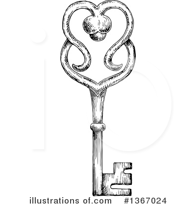 Royalty-Free (RF) Skeleton Key Clipart Illustration by Vector Tradition SM - Stock Sample #1367024