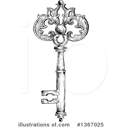 Royalty-Free (RF) Skeleton Key Clipart Illustration by Vector Tradition SM - Stock Sample #1367025