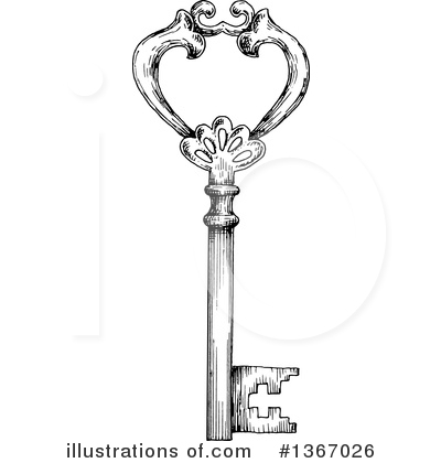 Royalty-Free (RF) Skeleton Key Clipart Illustration by Vector Tradition SM - Stock Sample #1367026