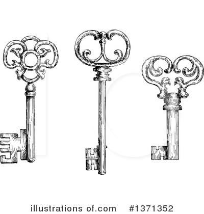 Royalty-Free (RF) Skeleton Key Clipart Illustration by Vector Tradition SM - Stock Sample #1371352