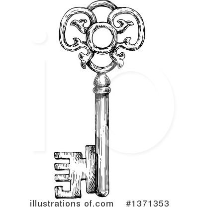 Royalty-Free (RF) Skeleton Key Clipart Illustration by Vector Tradition SM - Stock Sample #1371353