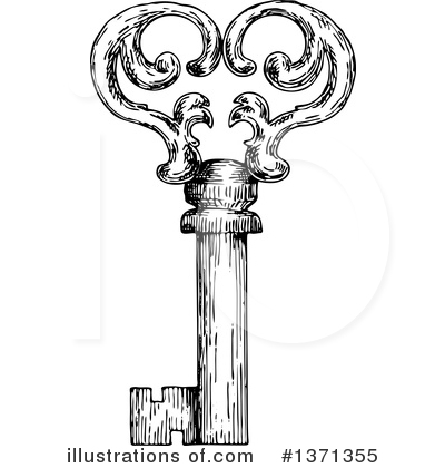 Royalty-Free (RF) Skeleton Key Clipart Illustration by Vector Tradition SM - Stock Sample #1371355