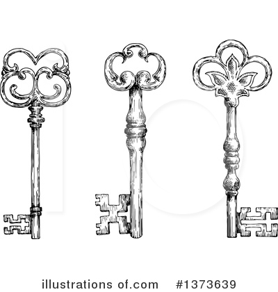 Royalty-Free (RF) Skeleton Key Clipart Illustration by Vector Tradition SM - Stock Sample #1373639