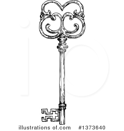 Royalty-Free (RF) Skeleton Key Clipart Illustration by Vector Tradition SM - Stock Sample #1373640