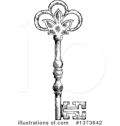 Royalty-Free (RF) Skeleton Key Clipart Illustration by Vector Tradition SM - Stock Sample #1373642