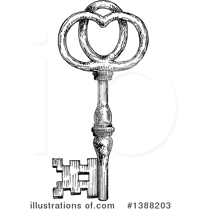 Royalty-Free (RF) Skeleton Key Clipart Illustration by Vector Tradition SM - Stock Sample #1388203