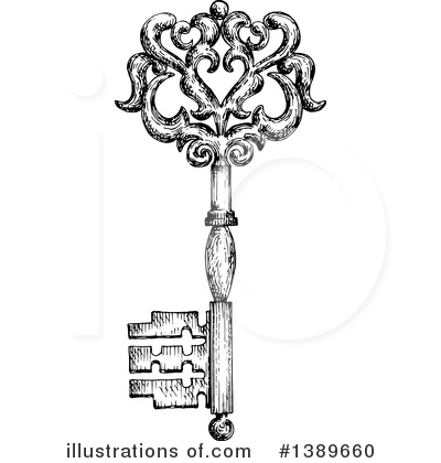 Royalty-Free (RF) Skeleton Key Clipart Illustration by Vector Tradition SM - Stock Sample #1389660