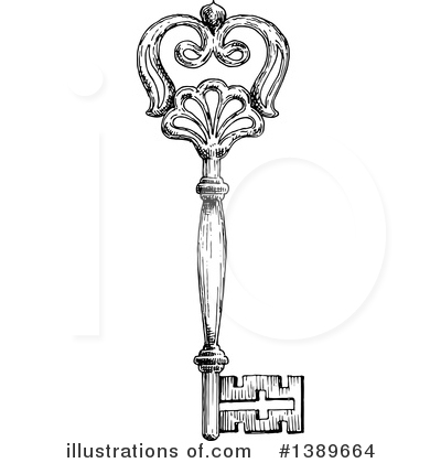 Royalty-Free (RF) Skeleton Key Clipart Illustration by Vector Tradition SM - Stock Sample #1389664