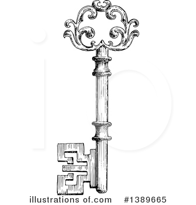 Skeleton Key Clipart #1389665 by Vector Tradition SM