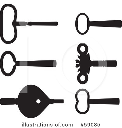 Royalty-Free (RF) Skeleton Key Clipart Illustration by Frisko - Stock Sample #59085
