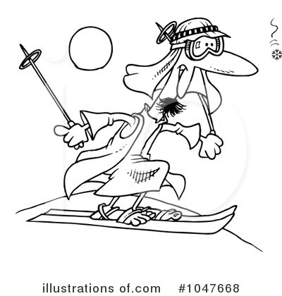 Royalty-Free (RF) Skiing Clipart Illustration by toonaday - Stock Sample #1047668