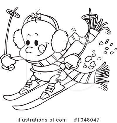 Royalty-Free (RF) Skiing Clipart Illustration by toonaday - Stock Sample #1048047