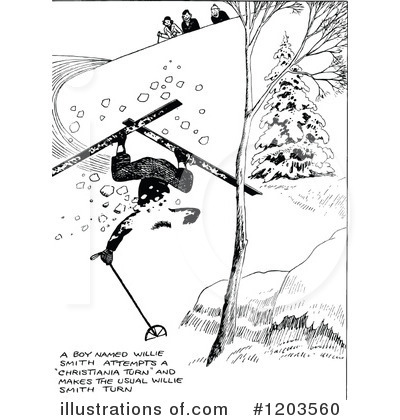 Royalty-Free (RF) Skiing Clipart Illustration by Prawny Vintage - Stock Sample #1203560