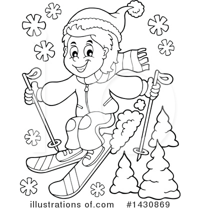 Skiing Clipart #1430869 by visekart