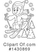 Skiing Clipart #1430869 by visekart