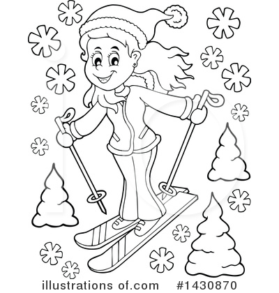 Skiing Clipart #1430870 by visekart