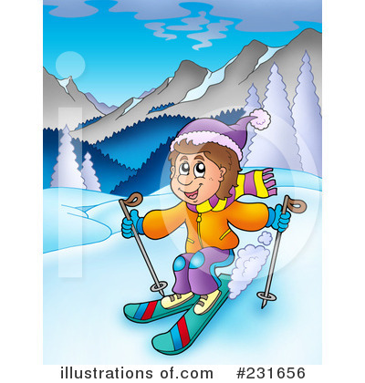 Royalty-Free (RF) Skiing Clipart Illustration by visekart - Stock Sample #231656