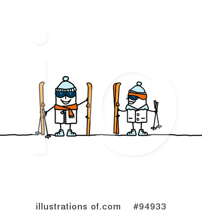 Royalty-Free (RF) Skiing Clipart Illustration by NL shop - Stock Sample #94933