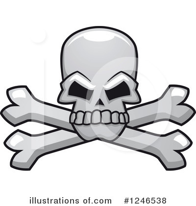 Royalty-Free (RF) Skull And Crossbones Clipart Illustration by Vector Tradition SM - Stock Sample #1246538