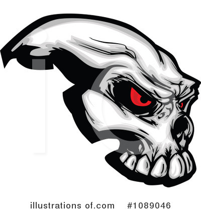 Royalty-Free (RF) Skull Clipart Illustration by Chromaco - Stock Sample #1089046