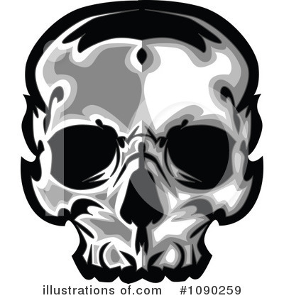 Royalty-Free (RF) Skull Clipart Illustration by Chromaco - Stock Sample #1090259