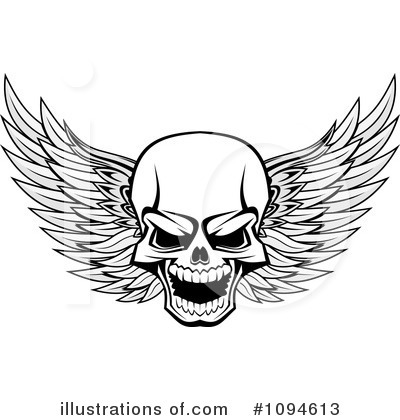 Winged Skull Clipart #1094613 by Vector Tradition SM