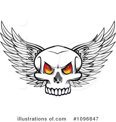 Winged Skull Clipart #1096847 by Vector Tradition SM
