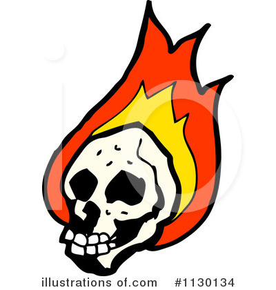 Flaming Skull Clipart #1130134 by lineartestpilot