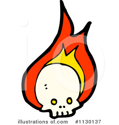 Flaming Skull Clipart #1130137 by lineartestpilot