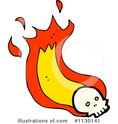 Flaming Skull Clipart #1130141 by lineartestpilot