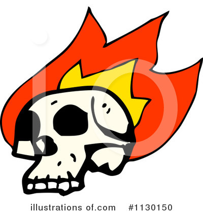 Flaming Skull Clipart #1130150 by lineartestpilot