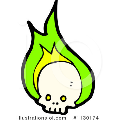 Flaming Skull Clipart #1130174 by lineartestpilot