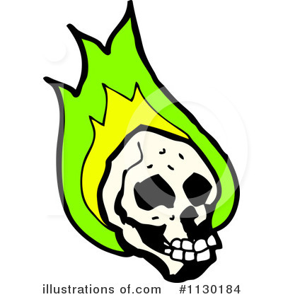 Flaming Skull Clipart #1130184 by lineartestpilot