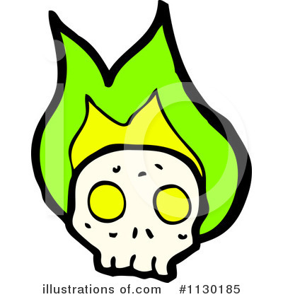 Flaming Skull Clipart #1130185 by lineartestpilot