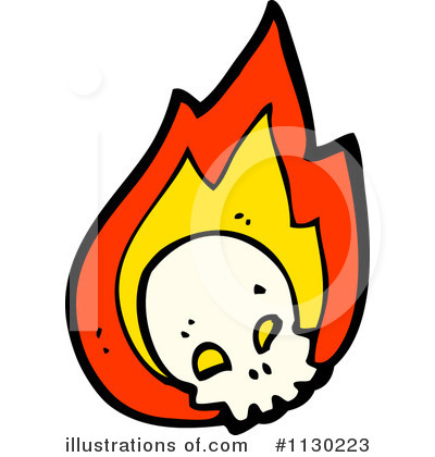 Flaming Skull Clipart #1130223 by lineartestpilot