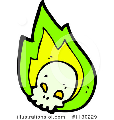 Flaming Skull Clipart #1130229 by lineartestpilot