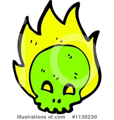 Flaming Skull Clipart #1130230 by lineartestpilot
