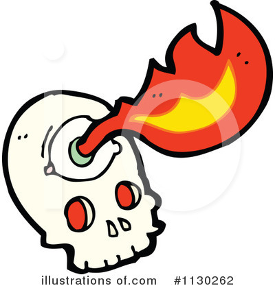 Flaming Skull Clipart #1130262 by lineartestpilot