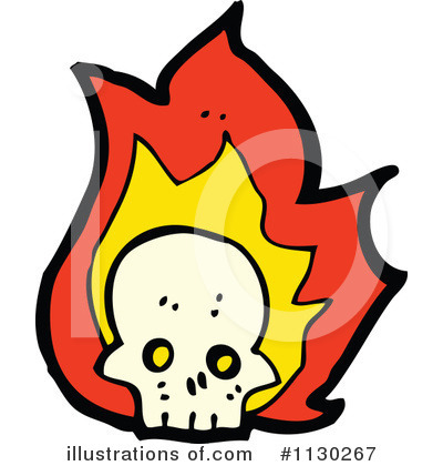 Flaming Skull Clipart #1130267 by lineartestpilot