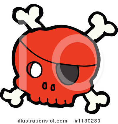 Pirate Skull Clipart #1130280 by lineartestpilot