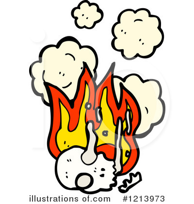 Flaming Skull Clipart #1213973 by lineartestpilot